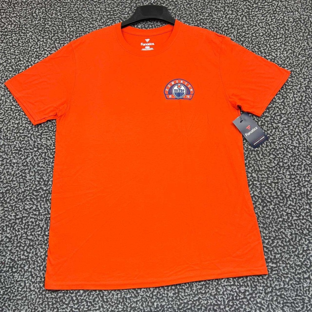 Edmonton Oilers Shirt Men Large Red Fanatics Short Sleeve Crew Neck New L